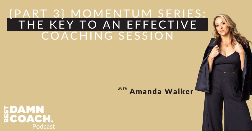 {Part 3} Momentum Series: The Key To An Effective Coaching Session
